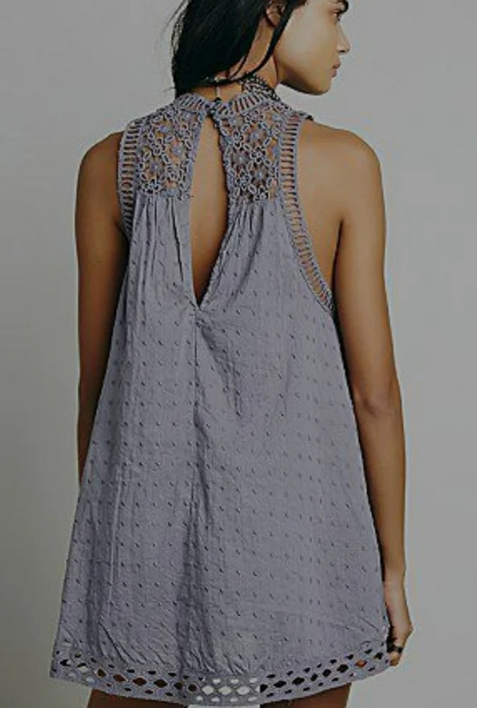 Free People swiss dot crochet lace high ne… - Picture 4 of 15